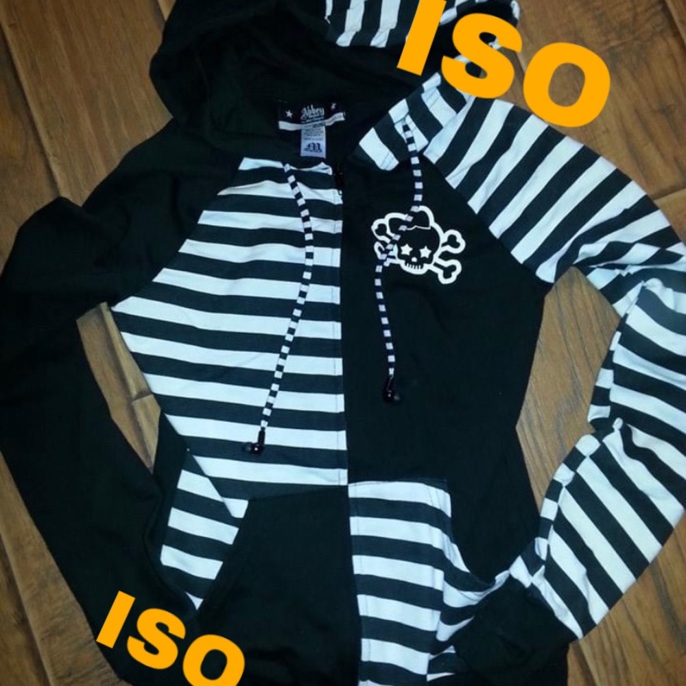 ISO ISO ISO! Abbey Dawn black and white striped hoodie!